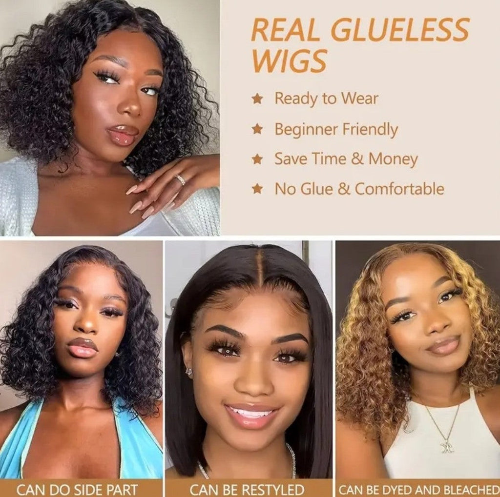 10-Inch Deep Wave Curly Bob Wig - We Boujee South Africa