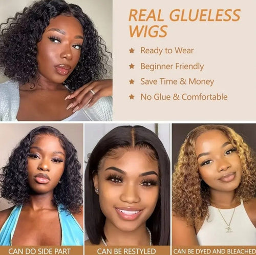 10-Inch Deep Wave Curly Bob Wig - We Boujee South Africa