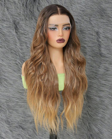 28" Ombre Blonde Pre-Plucked Wavy Lace Wig - We Boujee South Africa