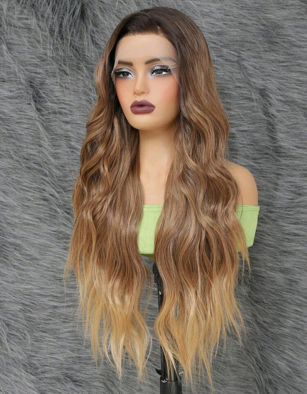 28" Ombre Blonde Pre-Plucked Wavy Lace Wig - We Boujee South Africa