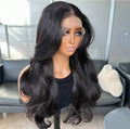Natural Black Curtain Bangs Lace Front Wig - 22" - We Boujee South Africa