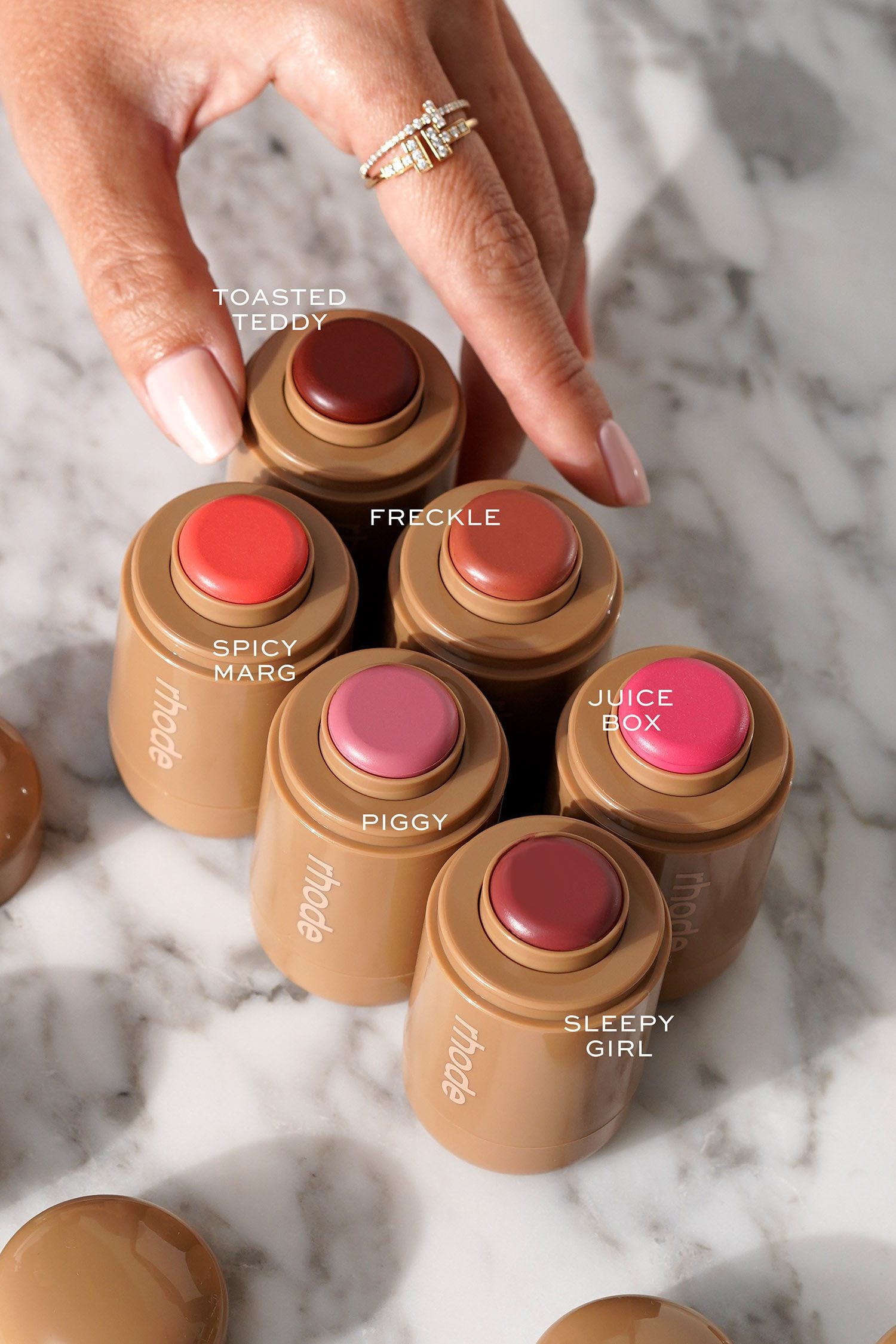Customer wearing the blush